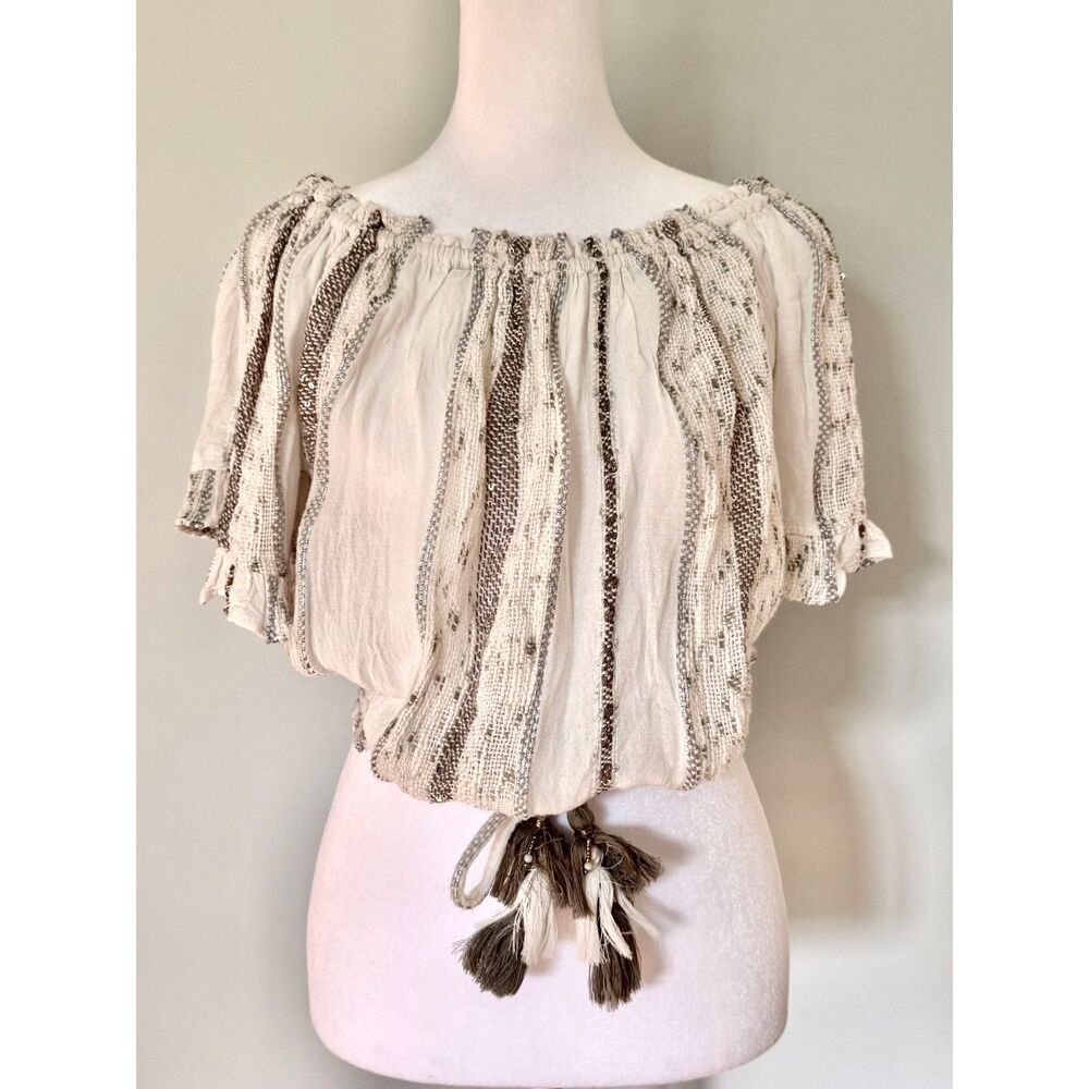 Surf Gypsy short sleeve sequin blouse SM